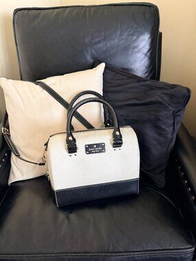 Kate Spade New York Alessa Satchel from Berkeley Lane Collection in Ivory& Black
